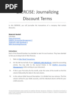 EXERCISE - Journalizing Discount Terms