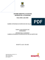 Informe Enero - Junio 2022 Defensor Del Ciudadano Subrednorte - 1-30