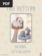 Napping Kitten & Puppy Free Pattern