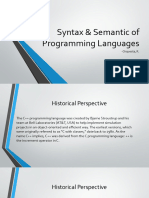 Part 3 - Syntax and Semantics of Programming