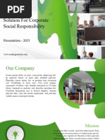 Green White Modern Solution For Corporate Social Responsibility Presentation