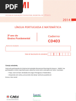 Avaliação Diagnóstica Inicial 2º Ano Língua Portuguesa e Matemática Pref Ipojuca