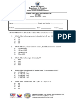 Pre Test Math5