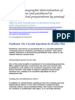 GC Determination of Pantothenates and Panthenol