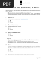 Checklist Visa Application Affaires