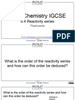 9.4 Reactivity Series Flash Card