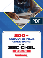 200+ ENGLISH Previous Year Questions For SSC CHSL - 3883