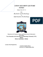 Information Security Lecture Notes: Bachelor of Technology Information Technology