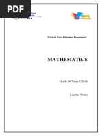 Mathematics 2024 BOT Grade 10 Term 3 Learner Notes 240617 141106