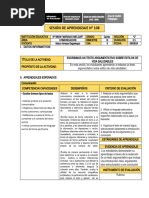 Sesion de Aprendizaje #108-2024 Escribimos Un Texto Argumentativo Sobre Estilos de Vida Saludables