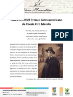 Bases XXVII Premio de Poesía Ciro Mendía