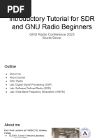 Introductory Tutorial For SDR and GNU Radio Beginners