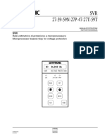 Thytronic SVR Relay For Voltage Protection Inst. Man