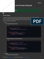 Thread Creation and Thread Lifecycle