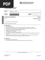 Cambridge IGCSE: Additional Mathematics 0606/12