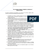 Procedimiento de Llegadas Tardías, Ausencias, Permisos y HE 2022