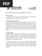 TOXICOLOGIA Resumen Tema 3 - TOXICIDAD RELACIONADA CON LOS HIDROCARBUROS Y PLÁSTICOS