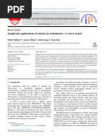 Insight Into Applications of Robotics in Orthodontics: A Review Article