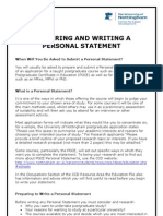 Preparing Writing A Personal Statement