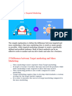 1°mass Marketing Vs Targeted Marketing