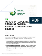 Tópico 04 - A Política Nacional Do Meio Ambiente e de Resíduos Sólidos