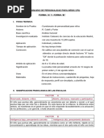 Cuestionario de Personalidad para Niños CPQ Forma "A" Y Forma "B"