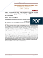 Effect of Formulated Ration With Inclusion of Different Calcium Sources On The Egg Quality, Productivity, and Blood Calcium Level of Chicken