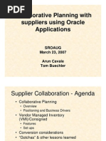 Collaborative Planning With Suppliers Using Oracle Applications