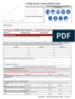 Retail Permit To Work System - Work Clearance Form: High Risk Activity Medium Risk Activity Other