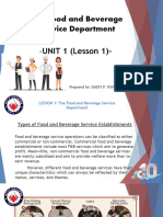 INTRO - UNIT-1-LESSON-1-Food and Beverage Department'