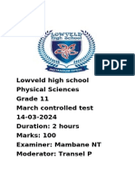 LHS Grade 11 PS March Test 2024