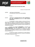 OFICIO #0036 Solicito CERCO PERIMÉTRICO de La Institución