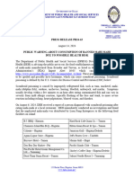 PR24-63 Public Warning About Consumption of Banned Mahi-Mahi Due To Possible Health Risks