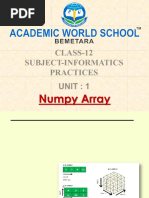 12th IP Unit-1 Numpy - Array