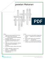 Crossword Pengawetan Makanan