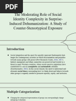 The Moderating Role of Social Identity Complexity in Surprise - Induced Dehumanization: A Study of Counter-Stereotypical Exposure