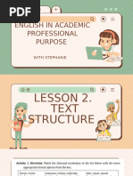 Lesson 2. Text Structure