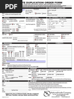 Cassette Duplication Form