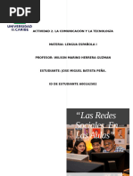 BATISTA PENA JOSE MIGUEL Unidad 1. Actividad 2. La Comunicación y La Tecnología