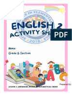 ENGLISH 2-Lesson 1-4 Activity Sheets