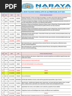 Physics Teaching Schedule