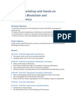 Blockchain and Cryptocurrency Workshop Itinerary