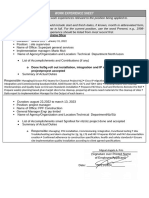 CS Form No. 212 Attachment - Work Experience Sheet