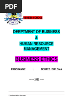 Business Ethics - Class Notes - 2021 Final-1