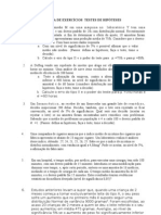 EXERCíCIOS TESTES DE HIPÓTESES