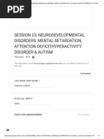 Session 23 Neurodevelopmental Disorders Mental Retardation Attention Deficithyperactivity Disorder Autism