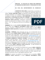 Se Presenta Subsanacion. - Se Solicita Se Tenga Por Admitida La Declaratoria de Heredero Ab-Intestato y Posesion Efectiva de La Misma.