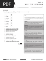 Thk2e BrE L1 Skills Test Extension Unit 1