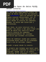 Crear Una Base de Datos MySQL Desde Consola