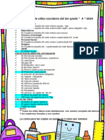 Lista de Utiles Escolares Del 3er Grado